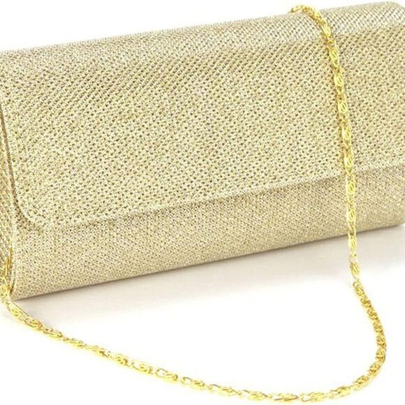 3 in 1 Sparkling Gold Evening Bag Clutch Purses for Women - Picture 1 of 6